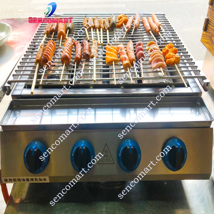 Bếp Nướng Gas Hồng Ngoại 4 Đầu Đốt Nhỏ- Bếp Nướng Gas Đa Năng Chất Lượng Cao