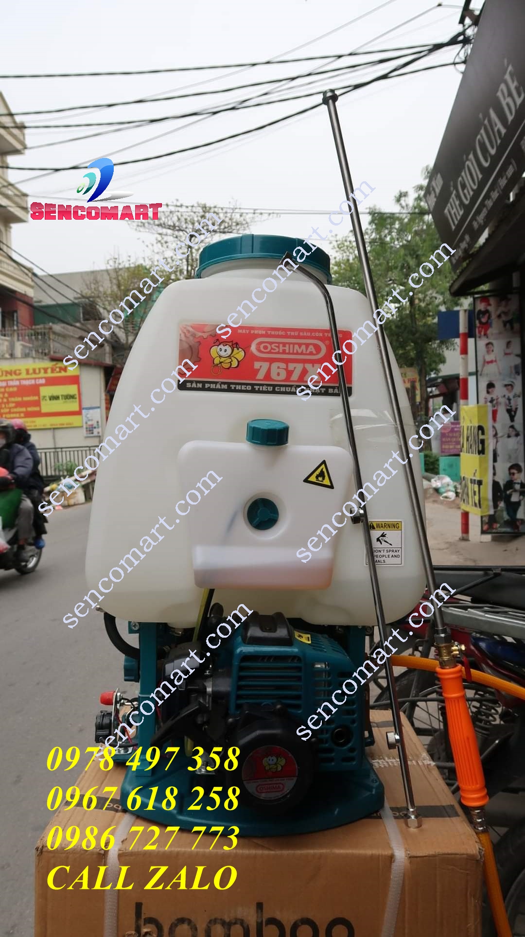 Bình phun thuốc chạy xăng Oshima 767X- Máy xịt thuốc 25 lít oshima 767X