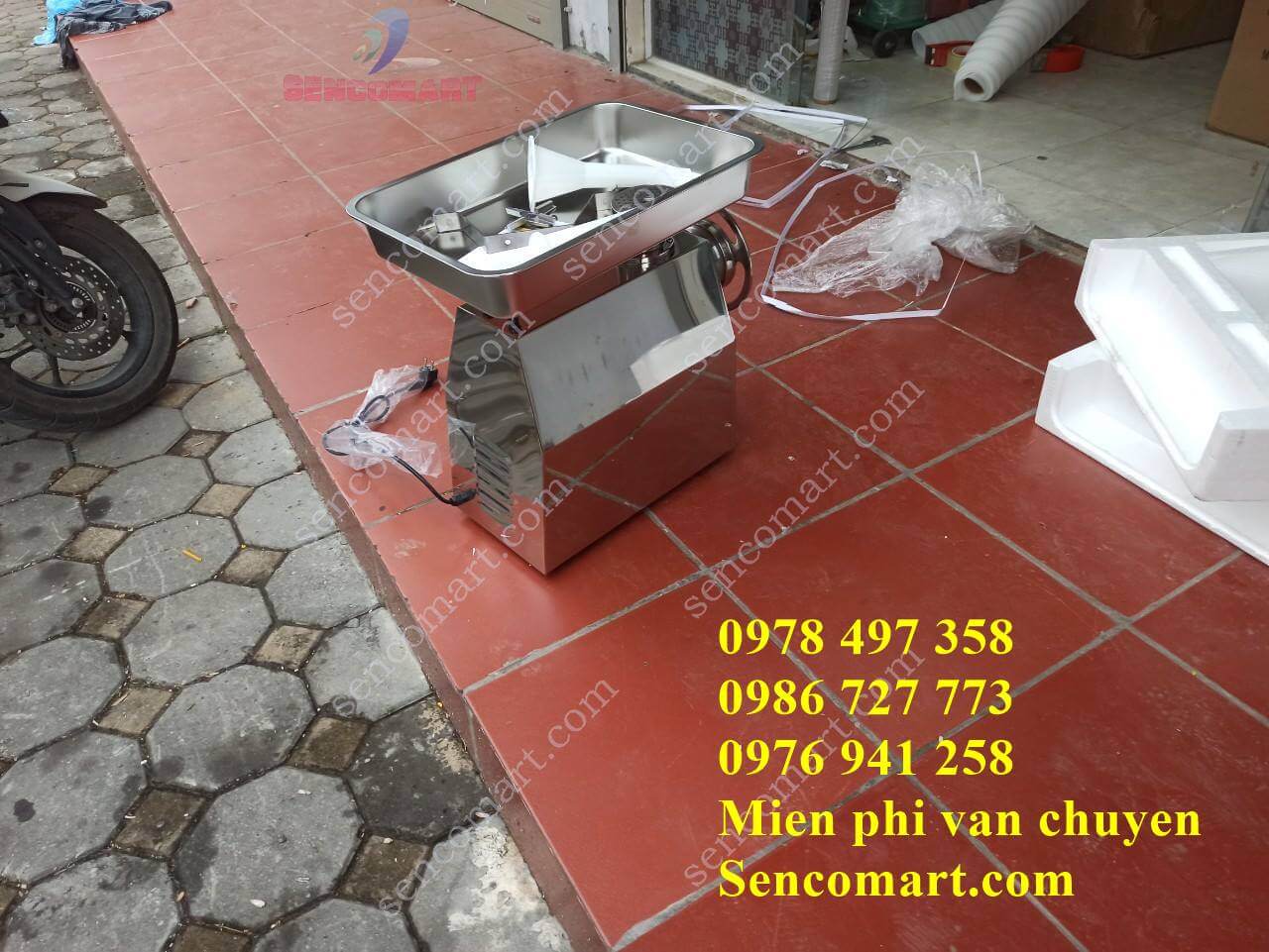 Cối xay thịt xay xương 22 inox động cơ 100% dây đồng. Hàng chuẩn full inox 304 tại Sencomart