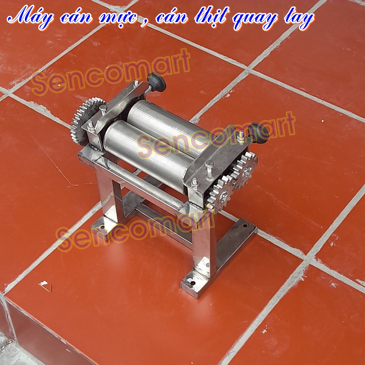 Máy cán khô mực, khô bò chất liệu inox không gỉ ,loại 17cm