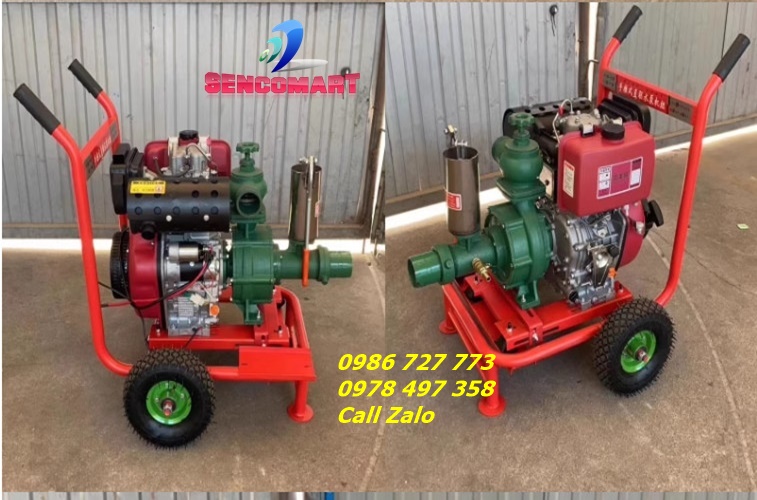 Máy bơm nước cứu hoả chạy dầu đề nổ đẩy cao 120m Booyoung 192F chính hãng