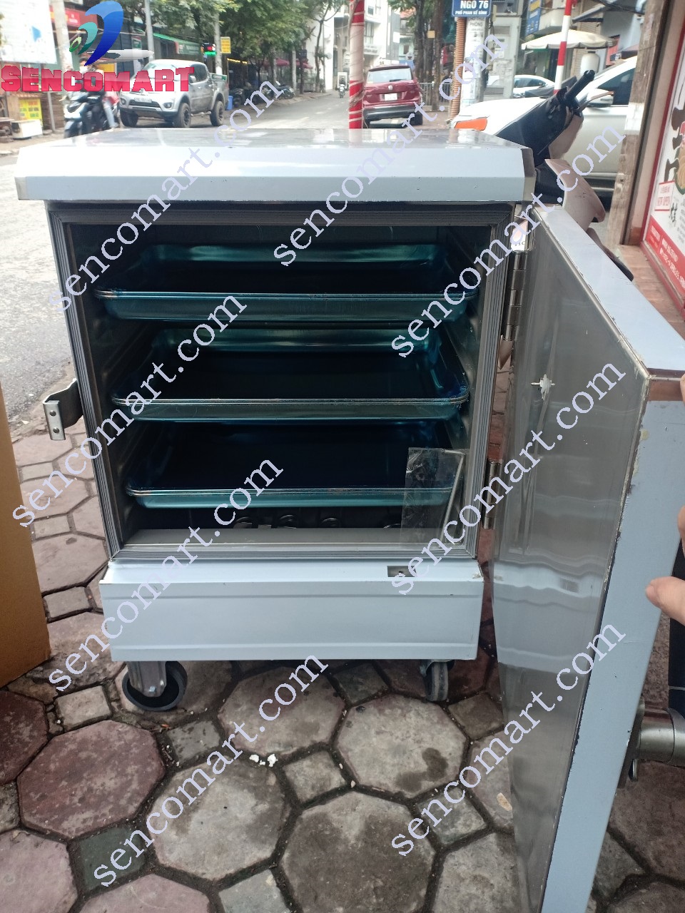Tủ Nấu Cơm 6 Khay Chạy Điện Có Đồng Hồ Đo Nhiệt