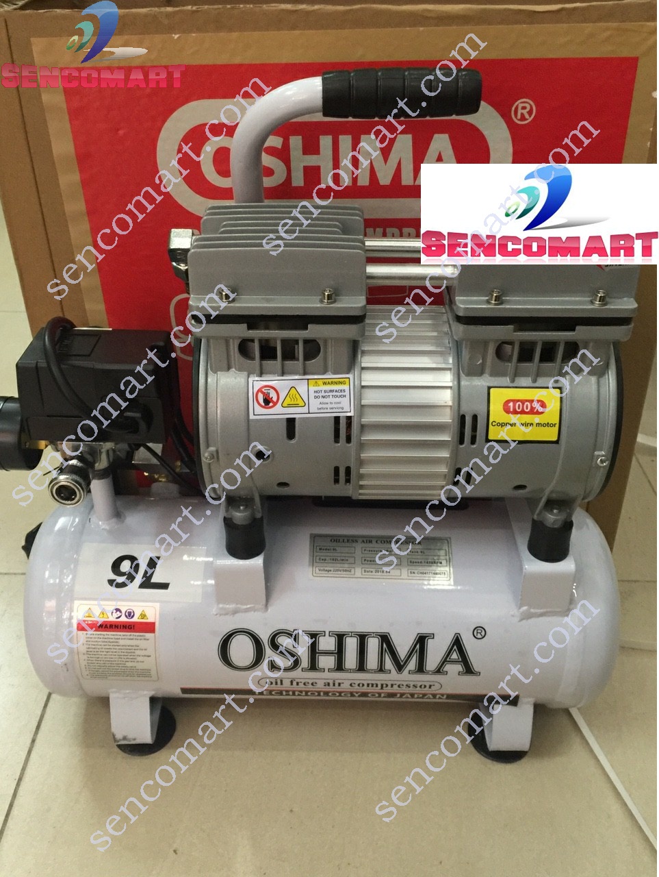 MÁY NÉN KHÍ KHÔNG DẦU OSHIMA 9L