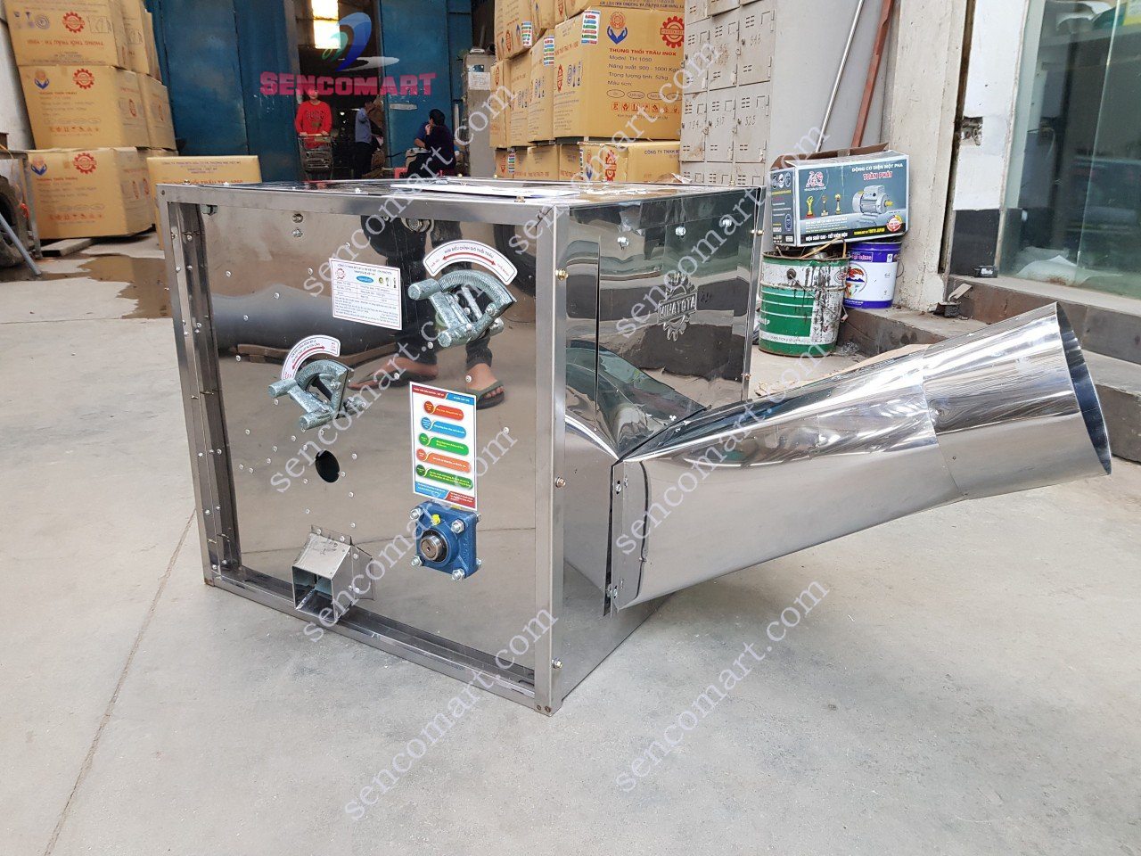 Thùng Thổi Trấu Inox Cho Cối Lức 1050 Chính Hãng Vinatota