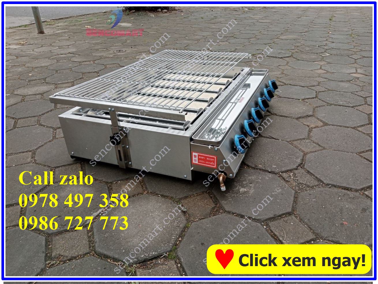 Bếp nướng 6 thanh đốt inox bền đẹp