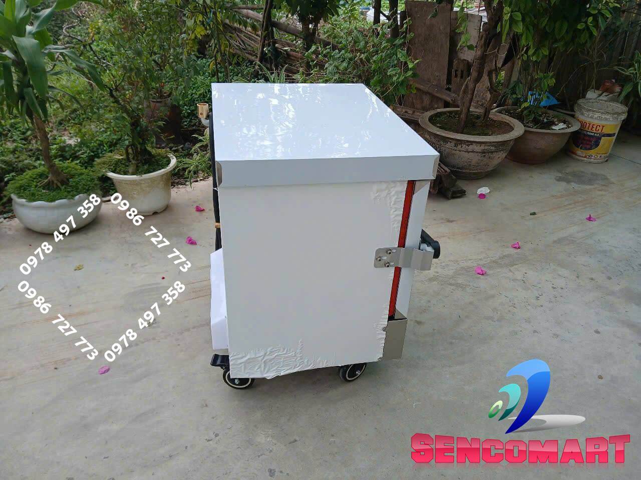 Tủ cơm công nghiệp 4 khay dùng điện gia đình