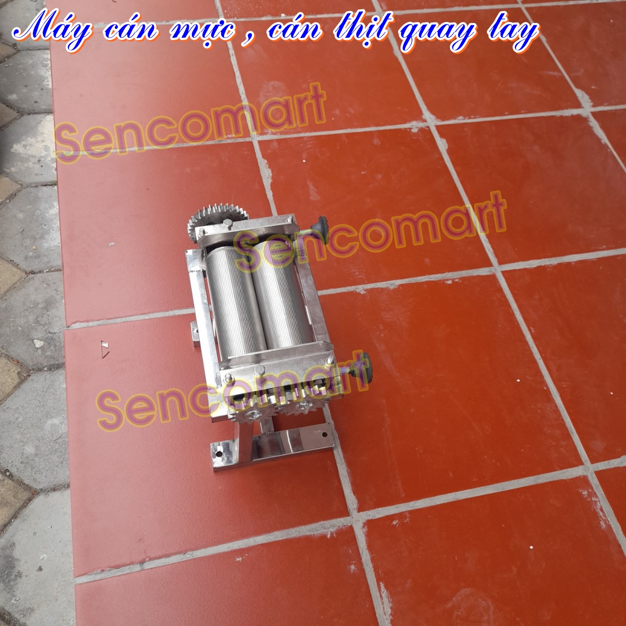 Máy cán khô mực, khô bò chất liệu inox không gỉ ,loại 17cm