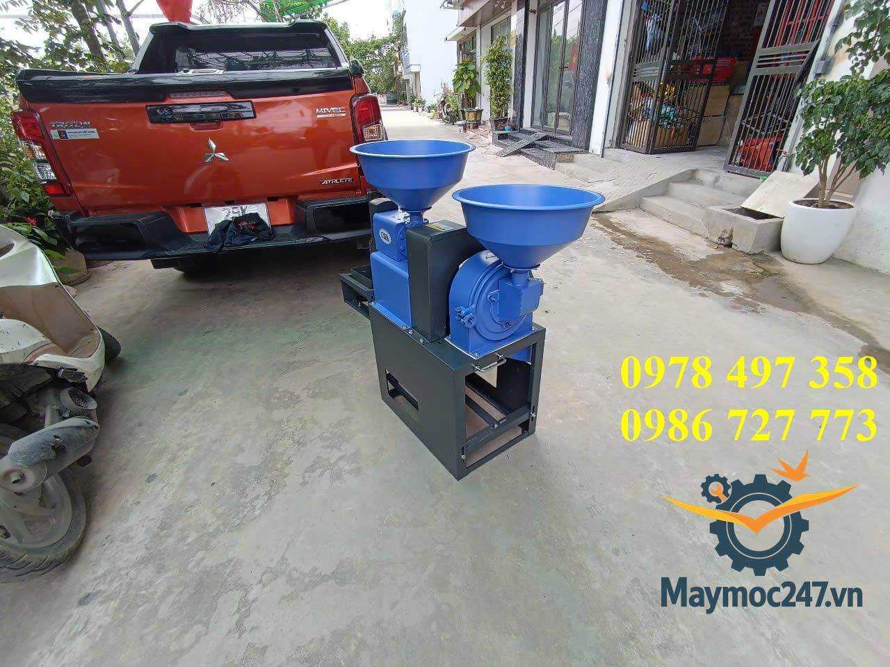 Máy xay lúa mini xay lúa, chà gạo, lọc sạn