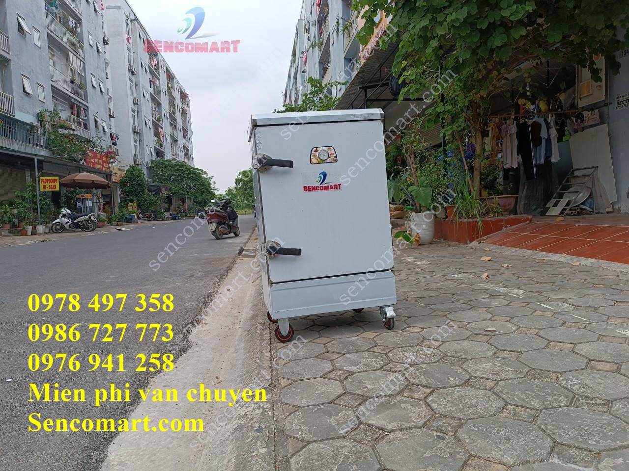 Tủ cơm công nghiệp 8 khay, điện 220v, 9kw. Hàng chính hãng full inox