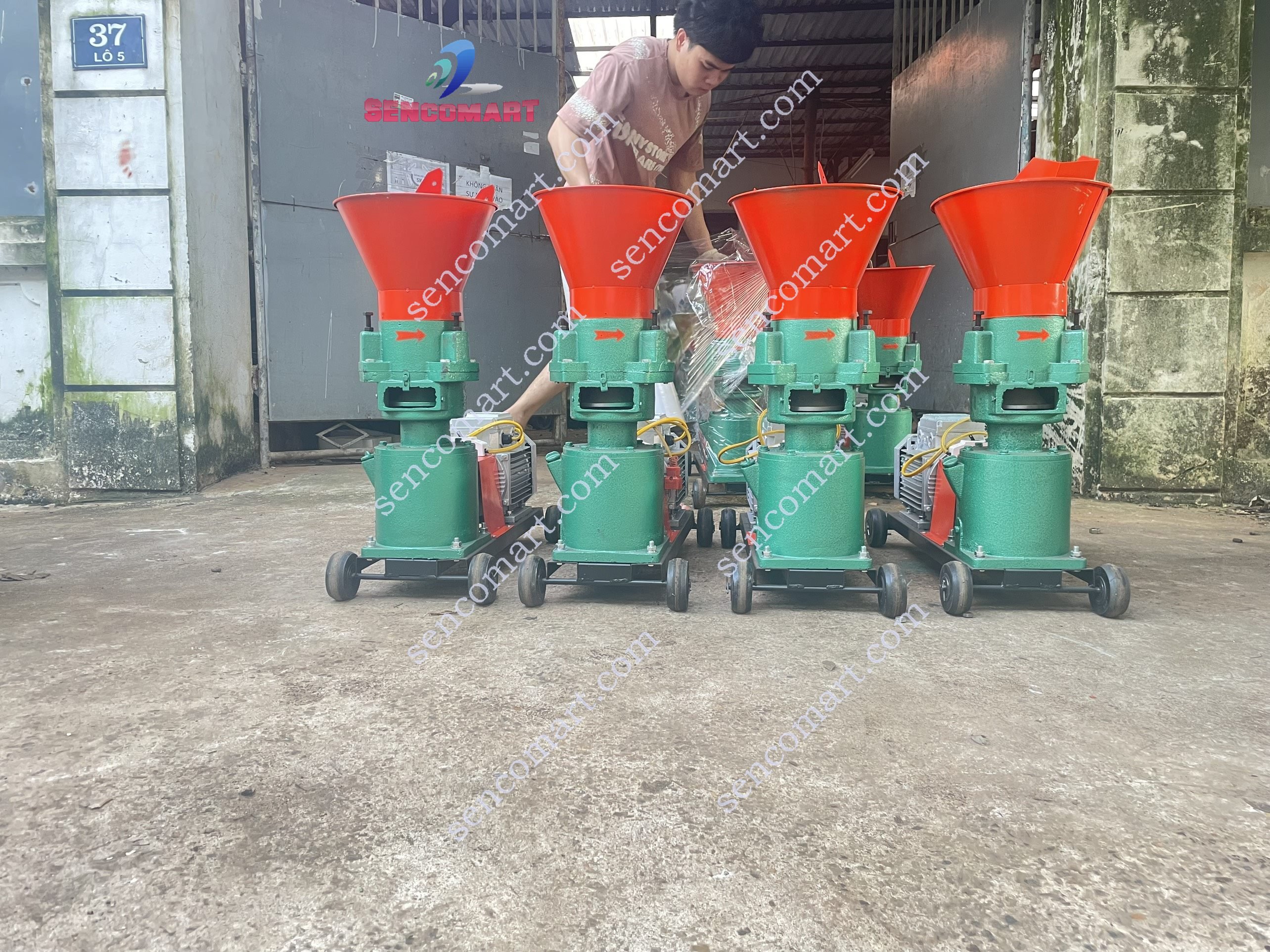 Máy ép cám viên trục liền S160 hệ thống ép cải tiến 3 quả lô