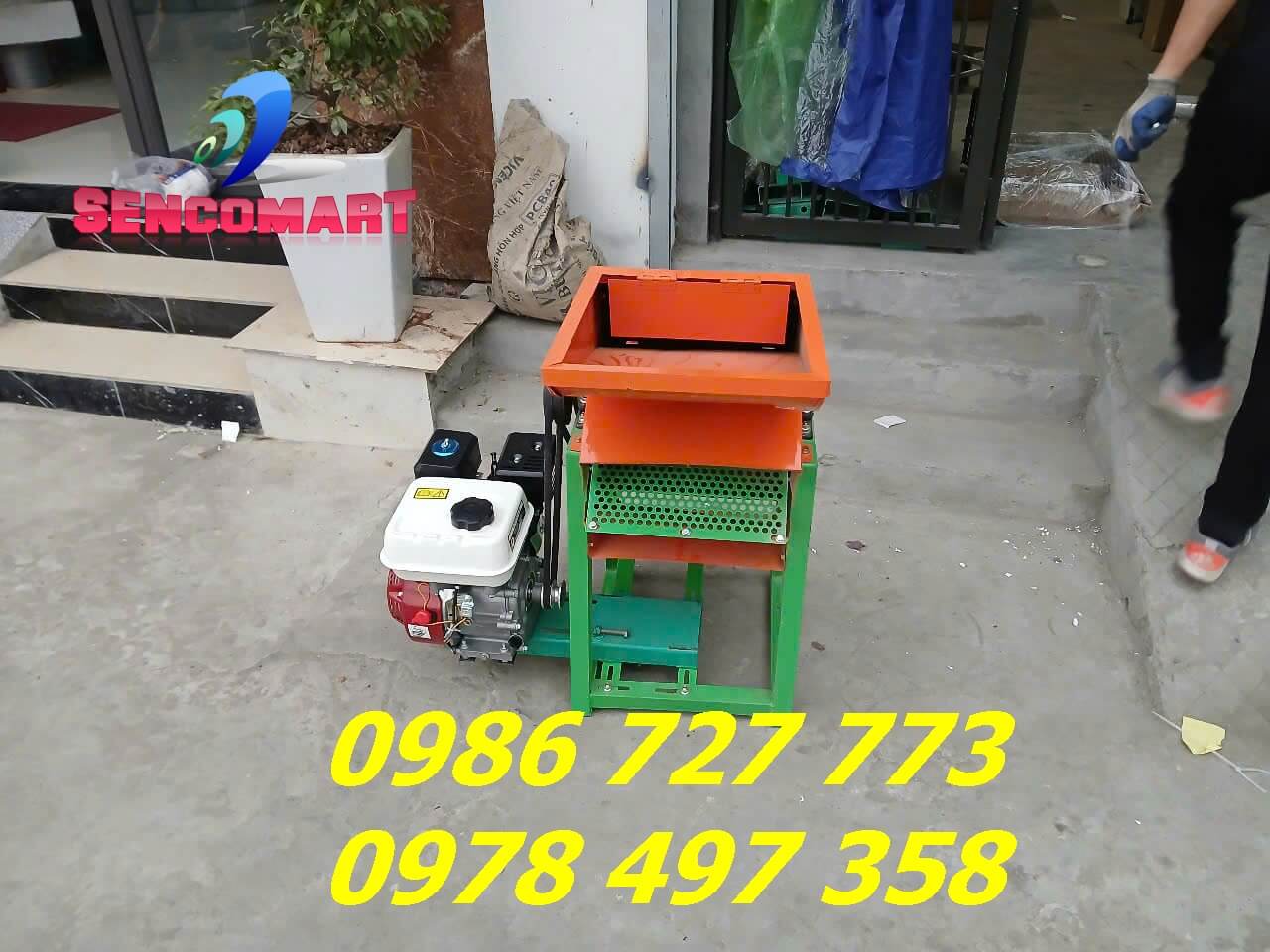 Máy bóc bẹ ngô, tách hạt 2 chức năng chạy xăng 6,5hp