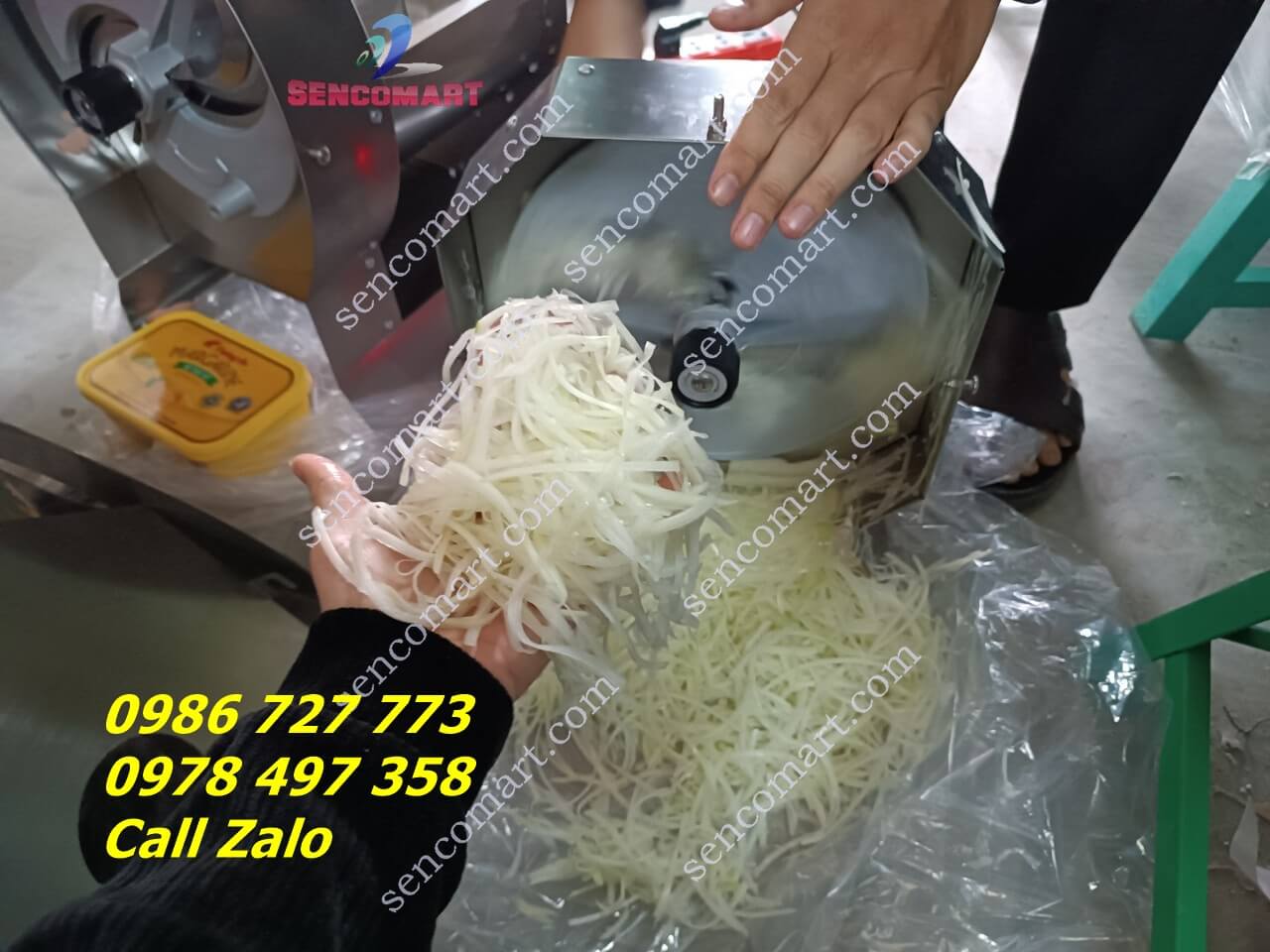 Máy bào sợi đu đủ ủ chua, làm nộm chạy điện BS-2L