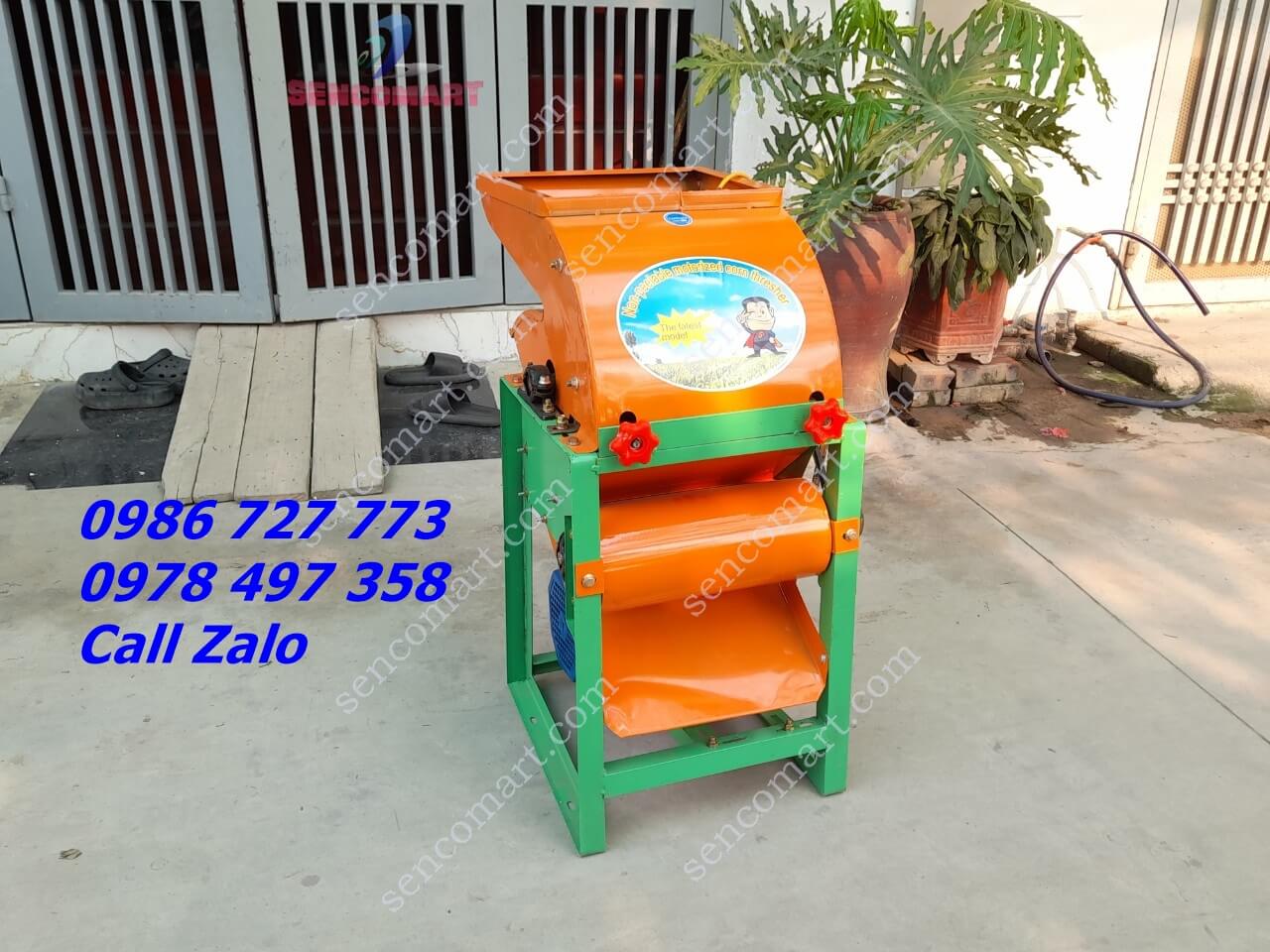 Máy tách hạt ngô bắp cả vỏ dây đồng 100%