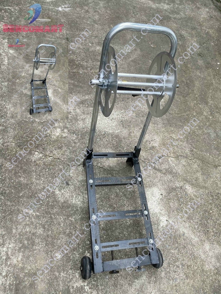 Chân kê đầu xịt rửa bánh xe tay đẩy có rulo cuốn dây nước CK-480