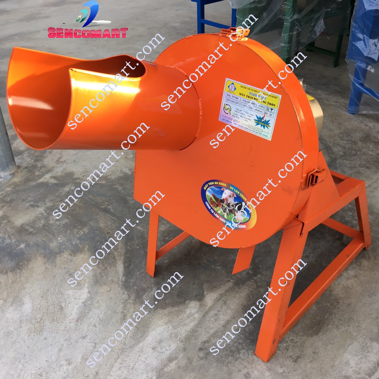 Máy băm chuối mịn nguyên cây cho gà vịt, Máy thái cỏ, rau bèo, rau muống đa năng Sencomart