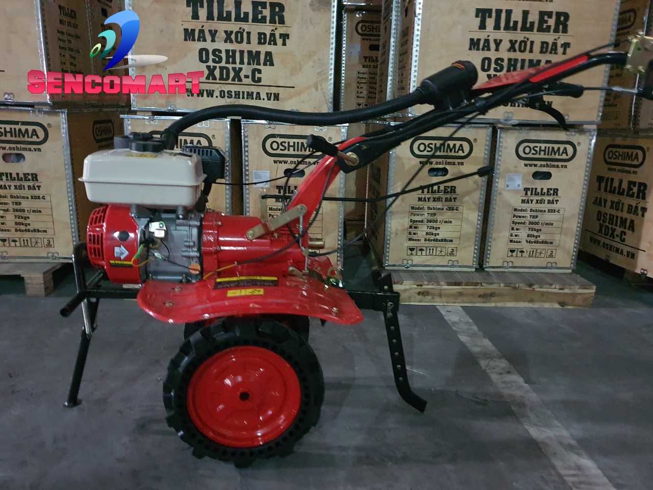 Máy xới đất oshima XDX-R 7HP chạy xăng đấu đầu