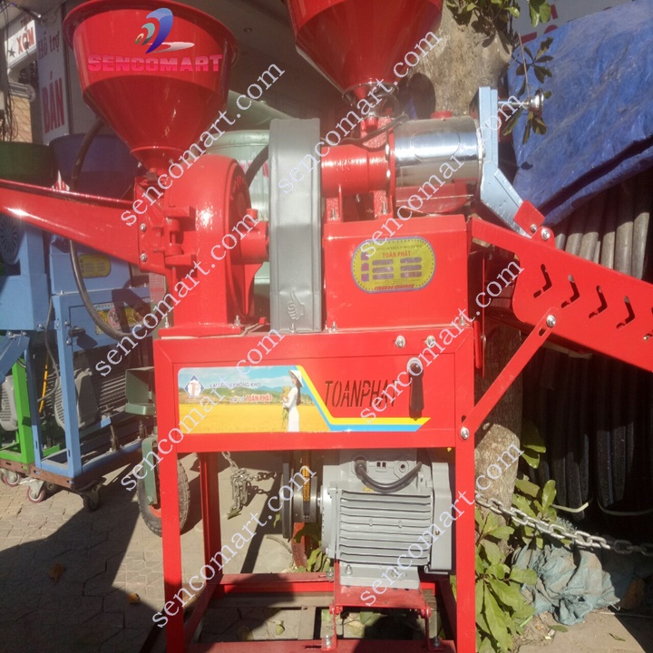 Máy xát gạo, Nghiền bột Toàn Phát TF555 Cải tiến mới sàng rung lọc sạn 3 cấp