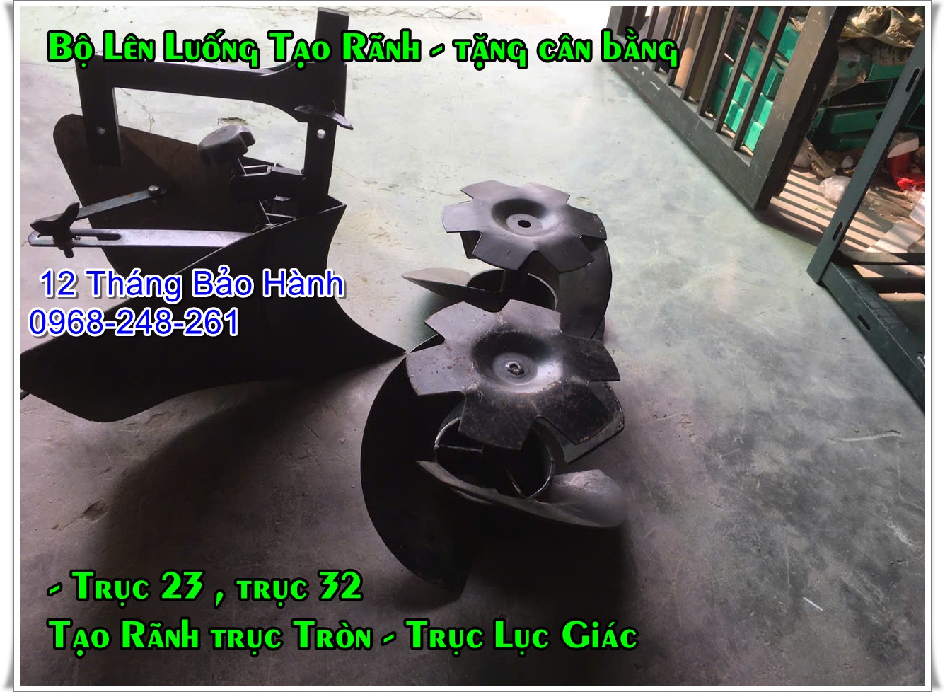 Bộ lên luống xoắn kèm cân bằng lắp cho mọi loại máy xới đất